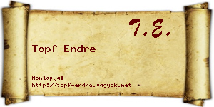 Topf Endre névjegykártya